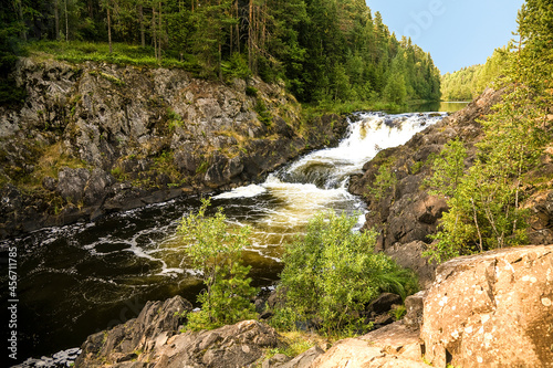 Kivach Waterfall on the Suna River in the Republic of Karelia. Russia photo