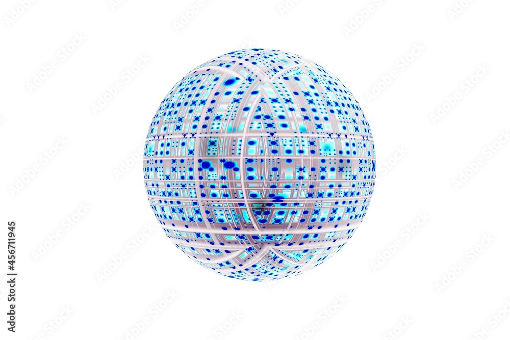 abstract figure sphere techno texture 3d rendering white background abstract figure sphere techno texture 3d rendering white background