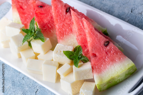 Plate with Fresh Watermelon...