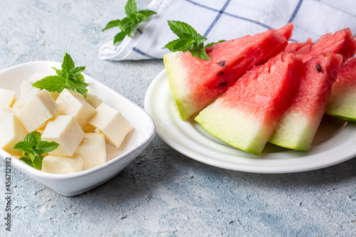 Plate with Fresh Watermelon...