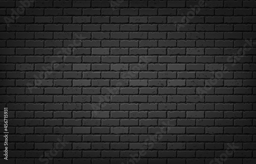 Vector realistic dark brick wall, backdrop for decoration and cover.