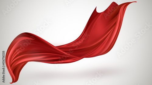 Red flying fabric photo