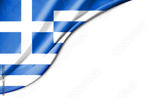 Greece flag. 3d illustration. with white background space for text