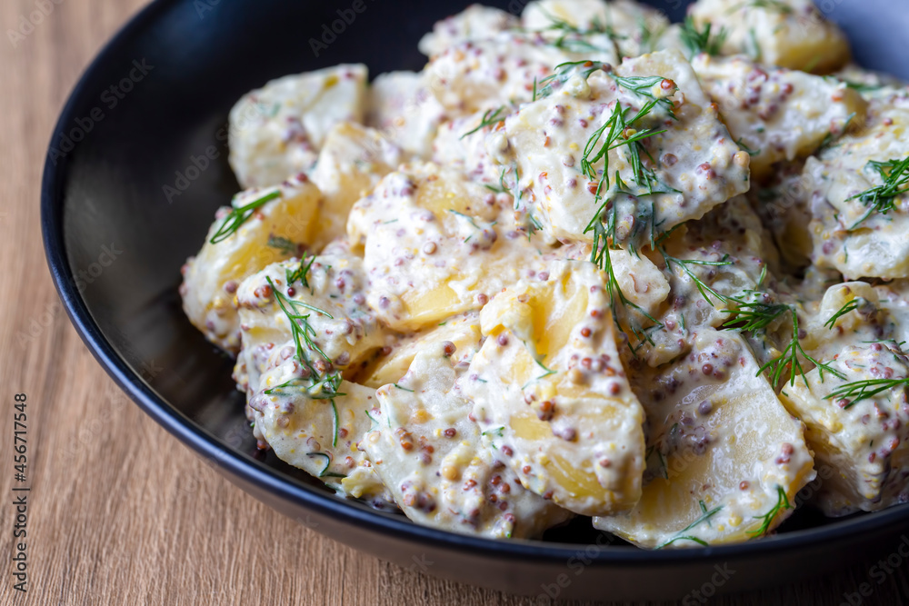 Potato salad with mustard seeds and mayonnaise (Turkish name; patates salatasi) Potato salad with mustard seeds and mayonnaise (Turkish name; patates salatasi)