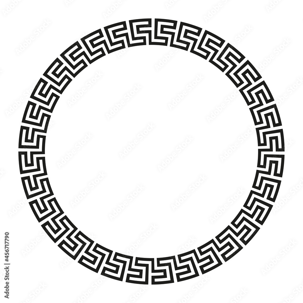 Round frame with Greek meander Round frame with Greek meander