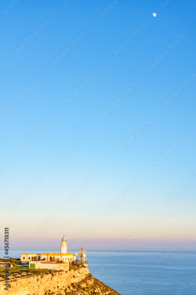 Obraz premium Mesa Roldan lighthouse, Cabo de Gata, Spain