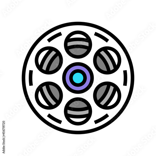 film bobbin color icon vector. film bobbin sign. isolated symbol illustration