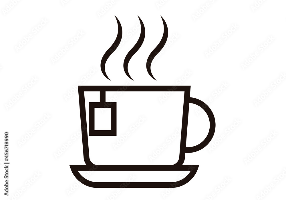 Icono negro de infusión en fondo blanco.