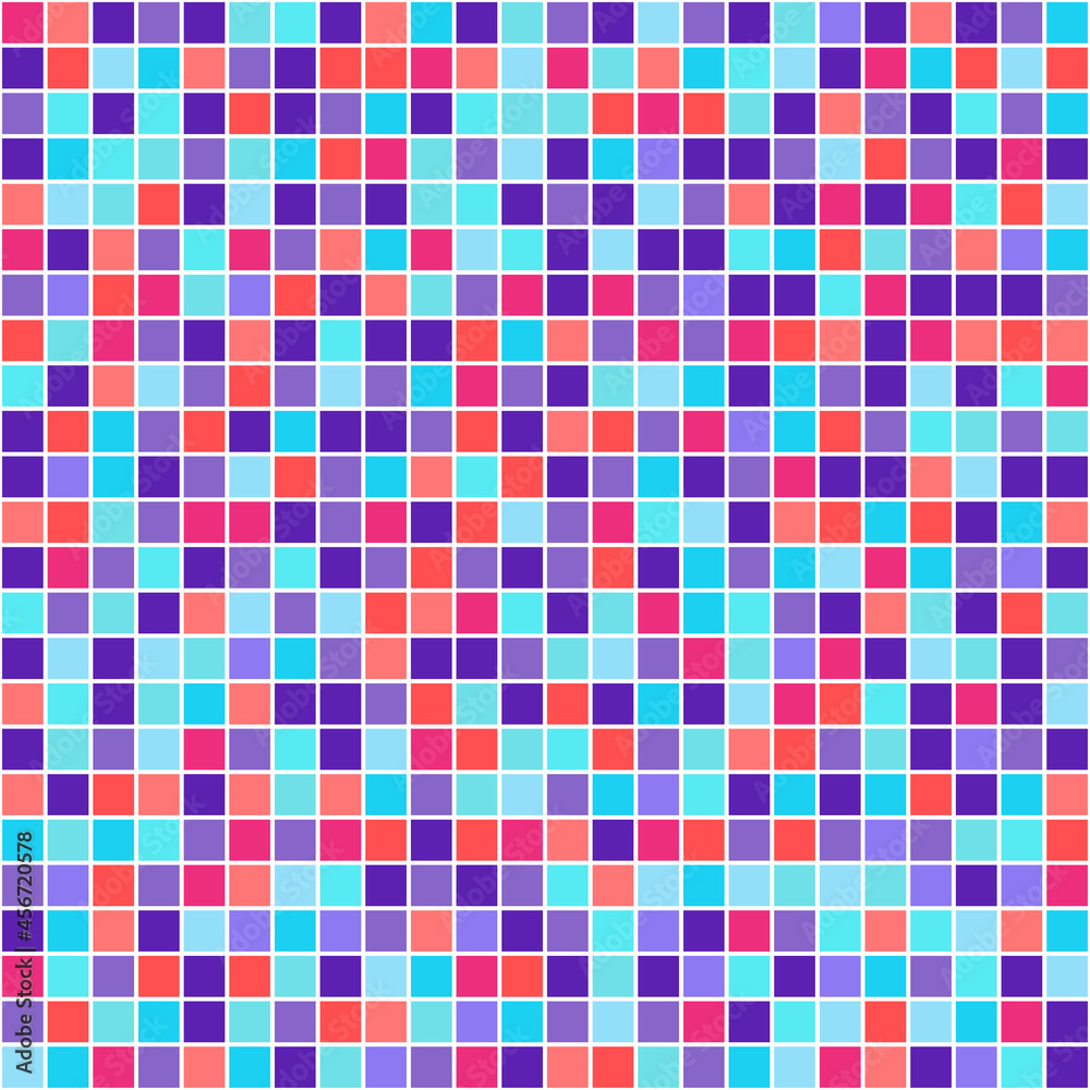 Multicolored tile background. Checkered geometric wallpaper of the surface. Bright colors. Seamless pattern. Print for banners, posters, flyers and textiles. Greeting cards. Doodle for design Multicolored tile background. Checkered geometric wallpaper of the surface. Bright colors. Seamless pattern. Print for banners, posters, flyers and textiles. Greeting cards. Doodle for design