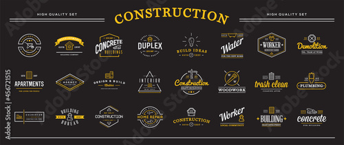 Set of Vector Construction Building Icons Home and Repair can be used as Logo or Icon in premium quality