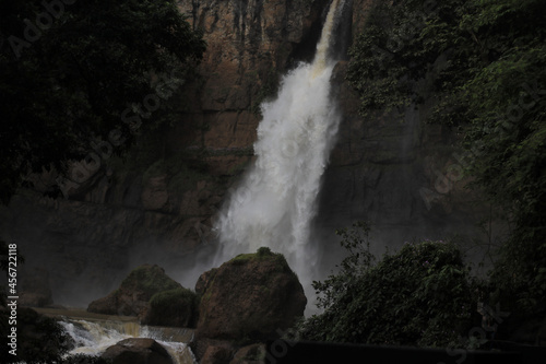 Cimarinjung waterfall at UNESCO Global Geopark Ciletuh  Sukabumi  Indonesia.