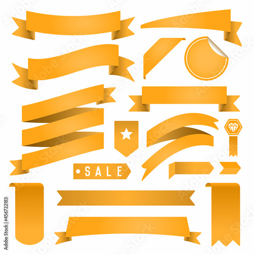 Set of Ribbons and Labels. Vector. Retro and Vintage.