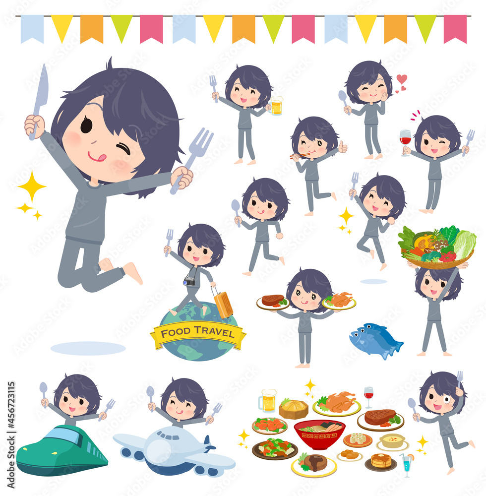 食のイベントに関するニート女性のセット 食のイベントに関するニート女性のセット