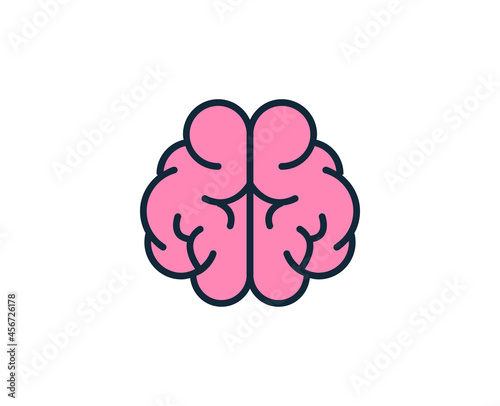 Brain line icon. High quality outline symbol for web design or mobile app. Thin line sign for design logo. Color outline pictogram on white background