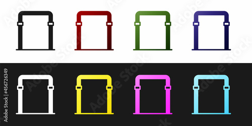 Set Sport horizontal bar icon isolated on black and white background. Vector