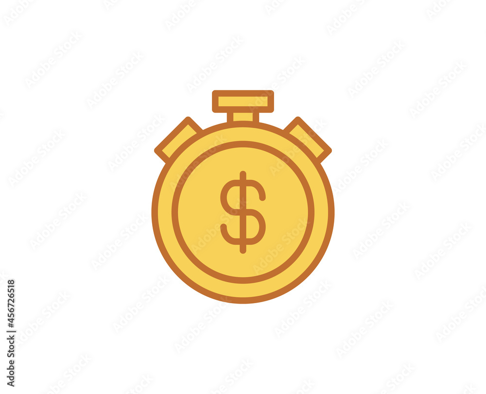 Time is money premium line icon. Time is money premium line icon.