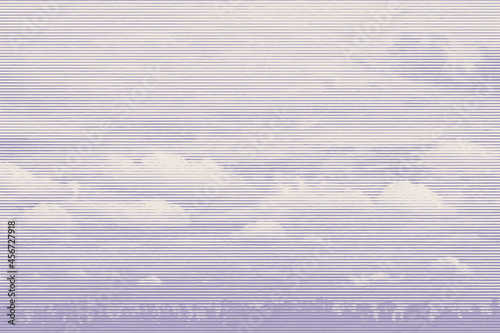 Tops of trees and Clouds, retro engraving style. design element. vector illustration