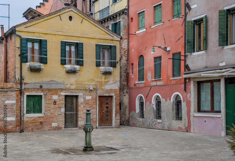 Cityscape of Venice old buildings.