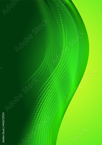 Particles green Background wave many dots vector