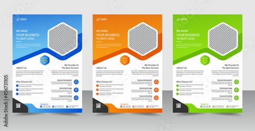 Business Flyer Corporate Flyer Template Geometric shape Flyer Circle Abstract Colorful concepts
