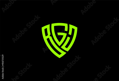 bgj creative letter shield logo design vector icon illustration photo