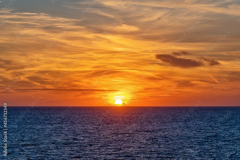 Sunset on the Adriatic Sea in Montenegro