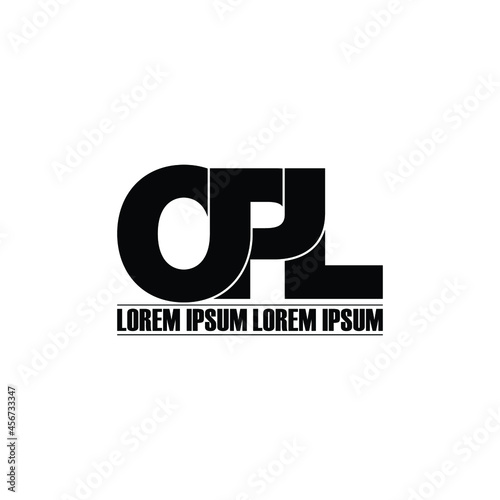 OPL letter monogram logo design vector photo