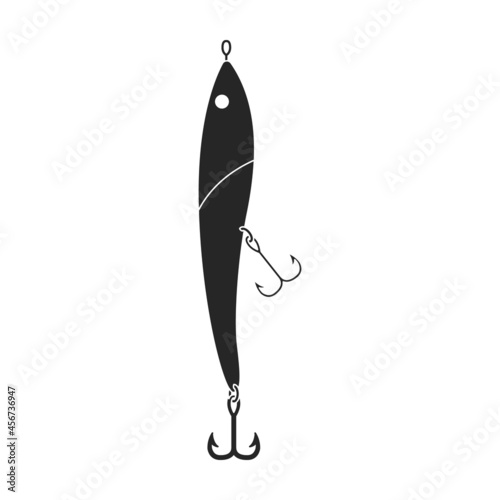 Tackle bait vector icon.Black vector icon isolated on white background tackle bait.