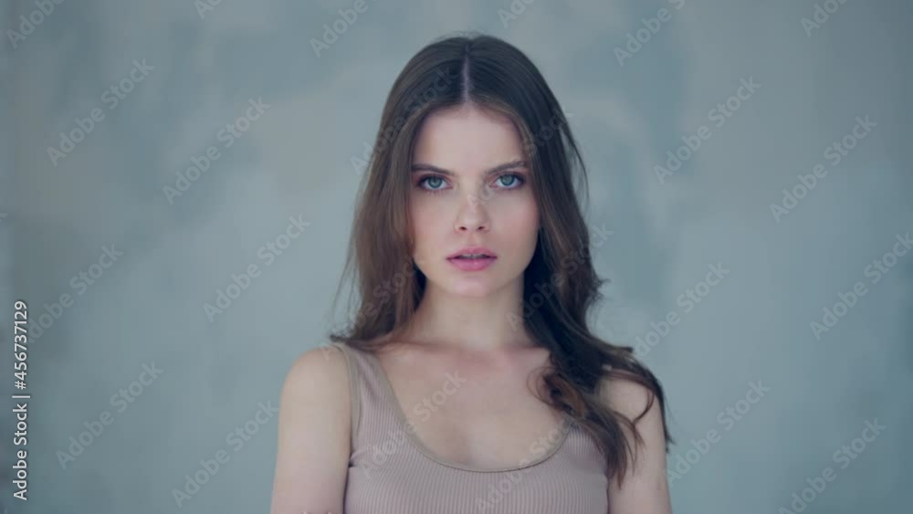 Beautiful close-up of a girl in slow motion Beautiful close-up of a girl in slow motion