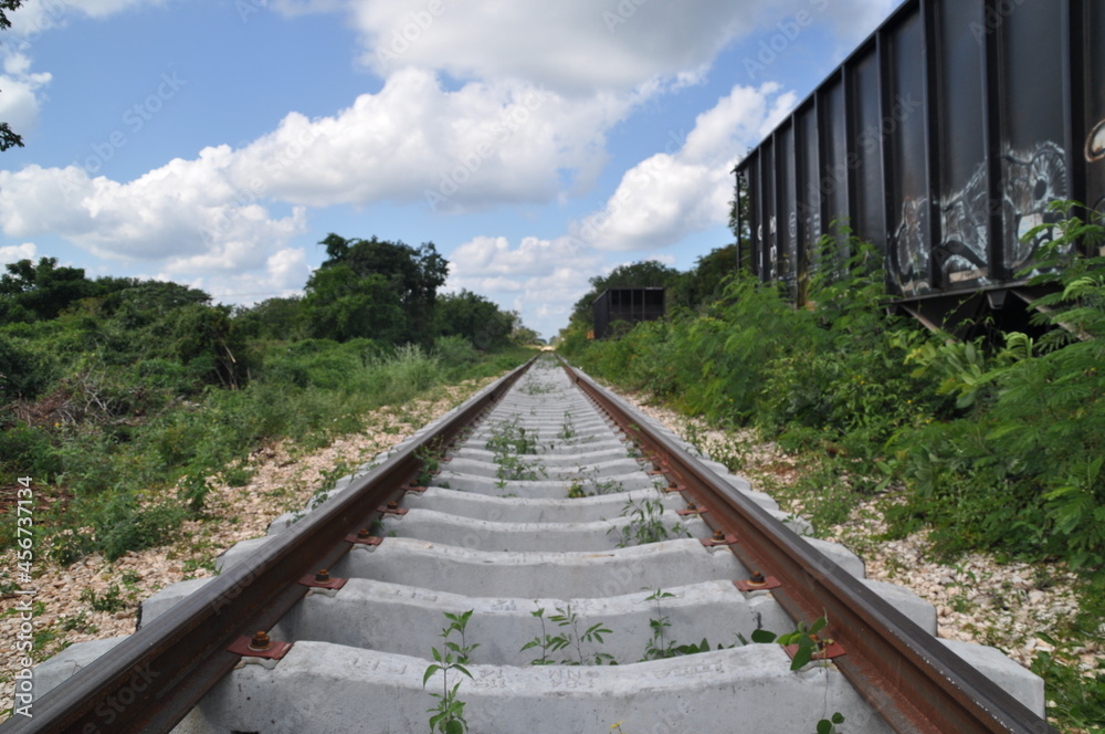Abandoned railway near Valladolid, Mexico Abandoned railway near Valladolid, Mexico