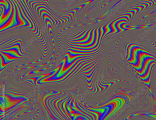 Psychedelic Rainbow Background LSD Colorful Wallpaper. Abstract Hypnotic Illusion. Hippie Retro Texture photo