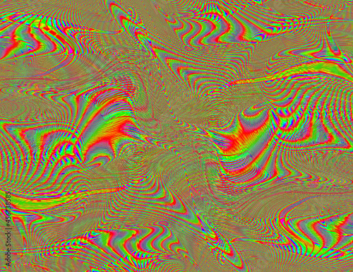 Trippy Psychedelic Rainbow Background Glitch LSD Colorful Wallpaper. 60s Abstract Hypnotic Illusion. Hippie Retro Texture. hallucinations