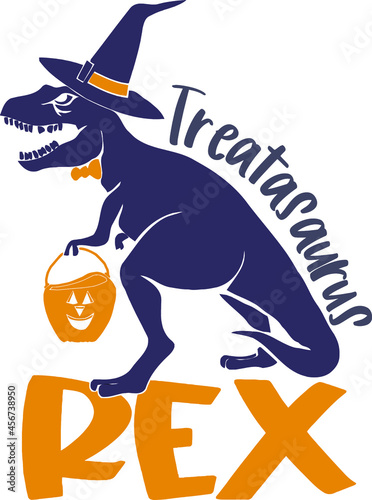tyrannosaurus rex with witch's hat | treatasaurus rex