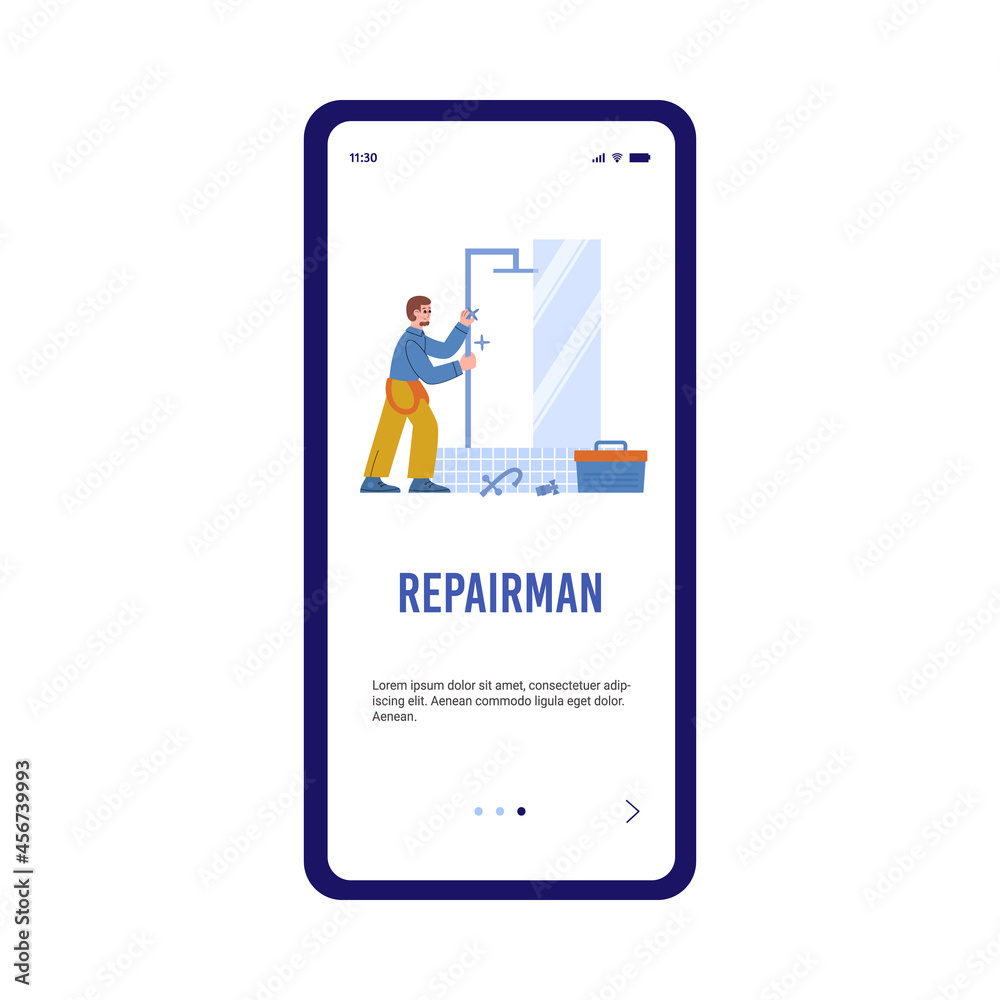 Smartphone app for plumbing service repair with professional plumbers. Smartphone app for plumbing service repair with professional plumbers.