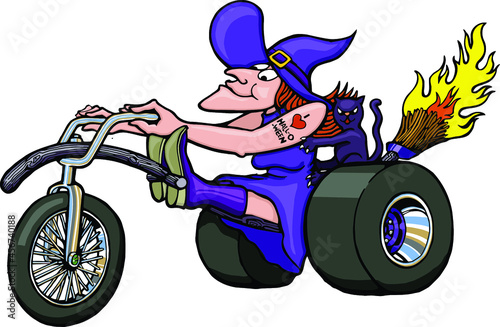 witch driving driving | motorcycle trike