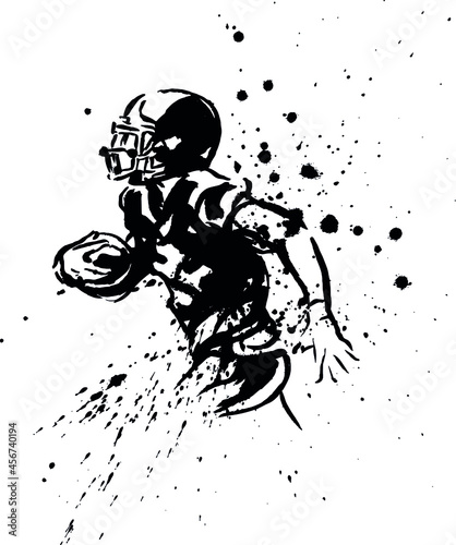 Hand sketch of american football player