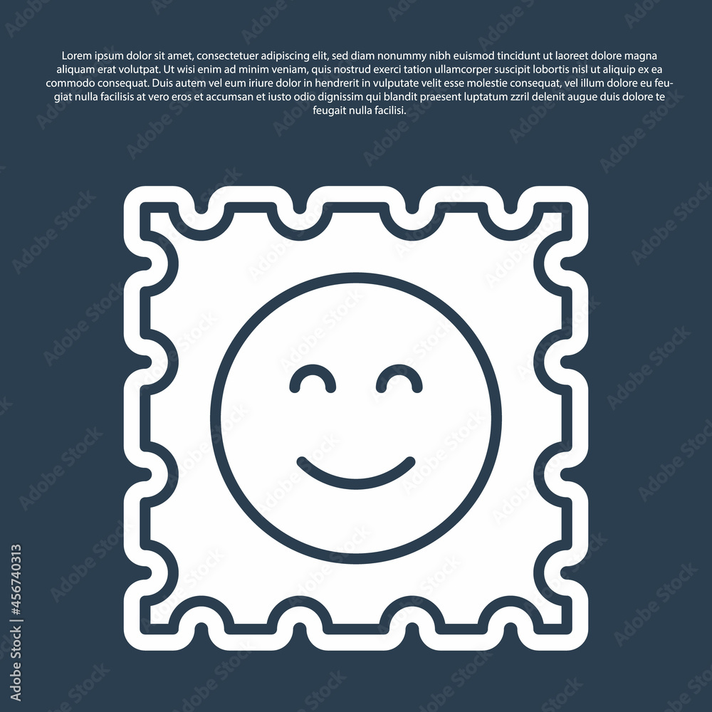 Blue line LSD acid mark icon isolated on blue background. Acid narcotic. Postmark. Postage stamp. Health danger. Vector Blue line LSD acid mark icon isolated on blue background. Acid narcotic. Postmark. Postage stamp. Health danger. Vector