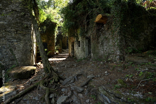 The ancient abandoned mines of Calcaferro on the Apuan Alps. Archaeological mining site of Mulina di Stazzema  Lucca  Italy.