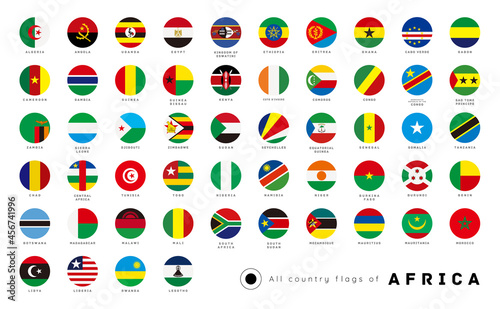 All country National flags of Africa / vector illustration / icon set [circle]