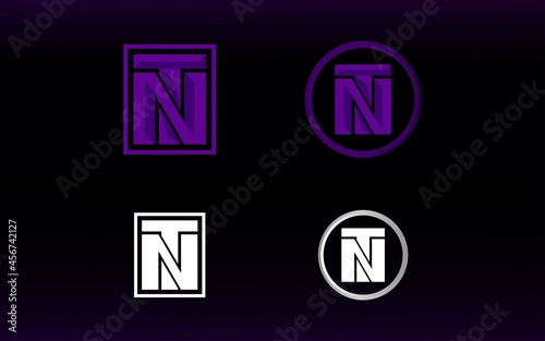 Initials NT logo with a bright color is suitable for E sports teams and others