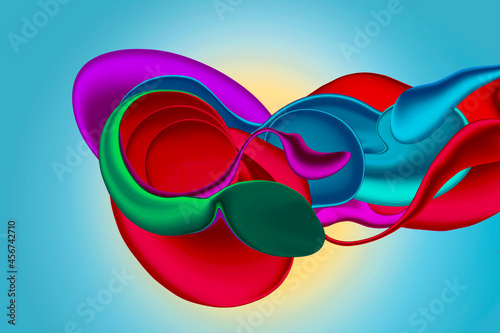 Digital painting design illustration, Gradient colorful abstract background,