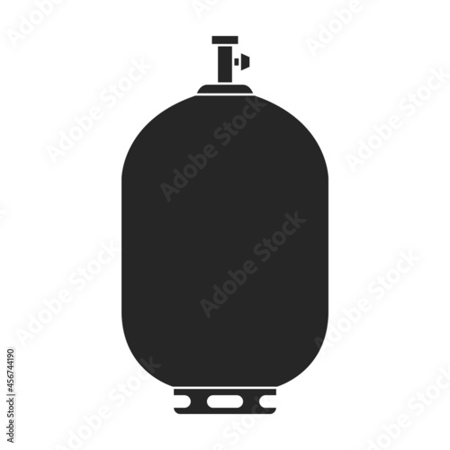 Gas cylinder vector black icon. Vector illustration lpg on wite background. Isolated black illustration icon of gas cylinder.