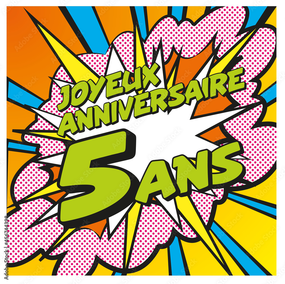 Carte Joyeux Anniversaire 5 ans 2