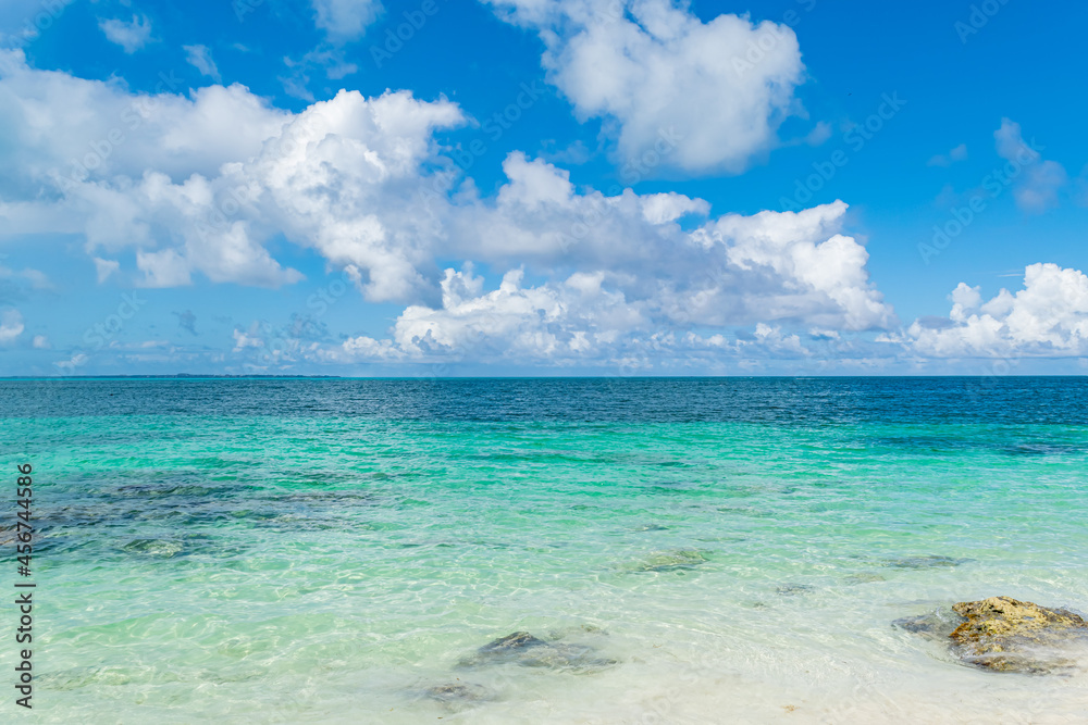 beach with blue sky