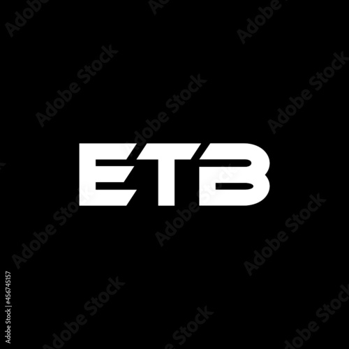ETB letter logo design with black background in illustrator, vector logo modern alphabet font overlap style. calligraphy designs for logo, Poster, Invitation, etc.