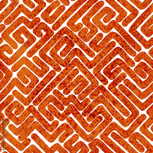 Seamless African pattern. Patchwork ornament. Bohemian print for textiles. Vector illustration.