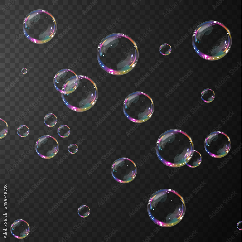 Bubble PNG. Collection of realistic soap bubbles. Bubbles are