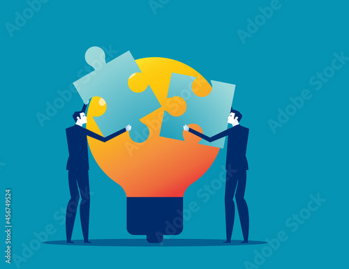 Business team mutual assistance. People brainstorming concept