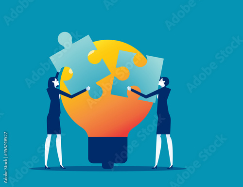 Business team mutual assistance. People brainstorming concept