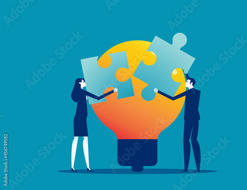 Business team mutual assistance. People brainstorming concept